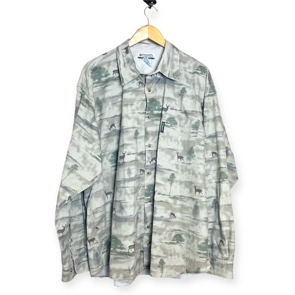 Vintage Columbia Faded Deer Button Down Shirt Mens XXL Outdoor Gorpcore